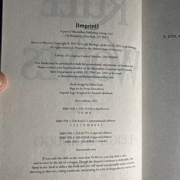Rule of Wolves Leigh Bardugo 1/1 First Print Edition - Picture 8 of 8